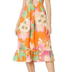 The Drop: Floral Orange Midi Dress